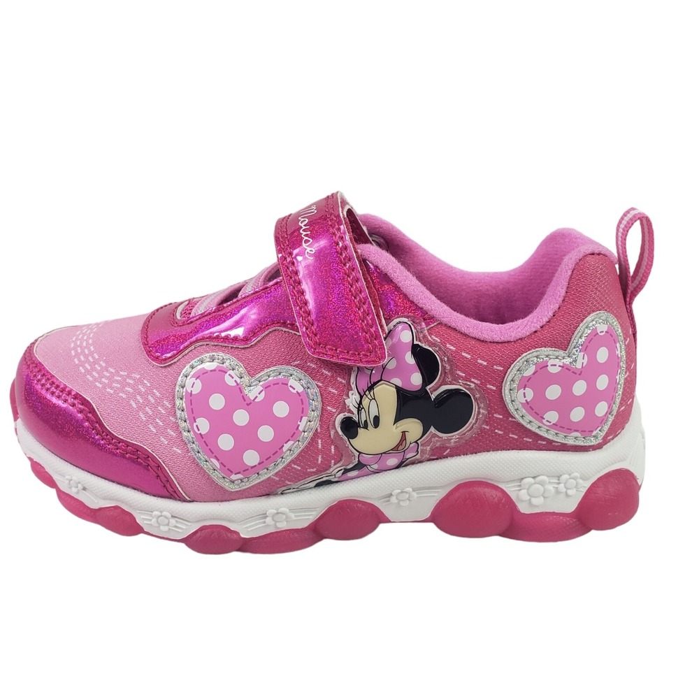 Disney Girls' Minnie Mouse Shoes LED Light Up Shoes Pink Size 8 (16 Cent) New - Picture 10 of 16